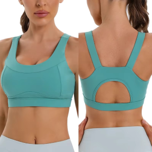 Spring Summer New Style Breathable Fixed Double Shoulder Belt Crisscross Straps Medium Support U-NECK Sweat-Wicking Sports Bra
