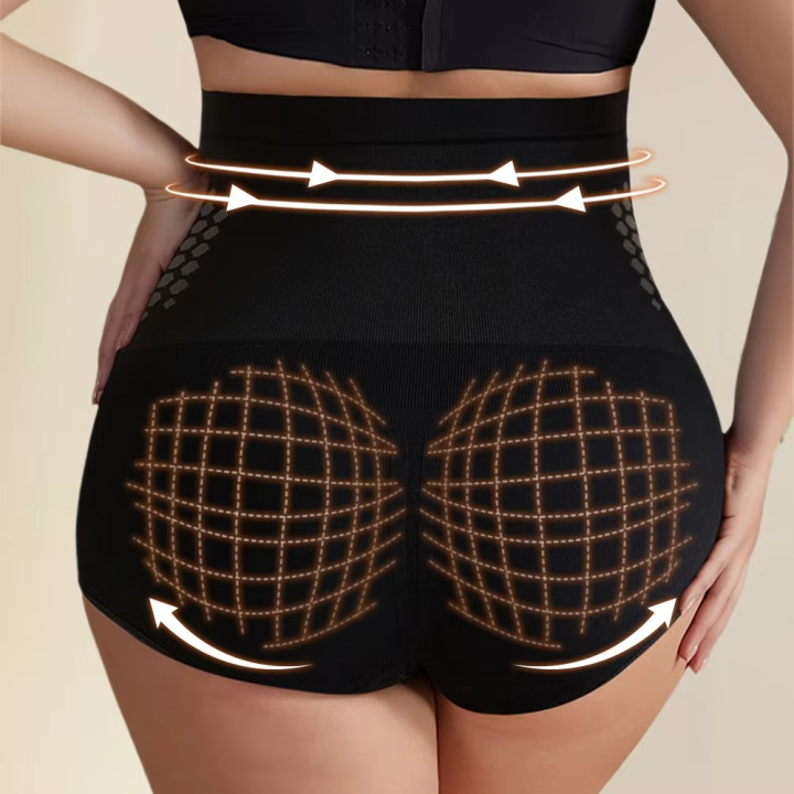 Women's Plus Size Seamless High Waist Panties Tummy Control Shapewear Postpartum Slimming Body Shaper Briefs Nylon Support