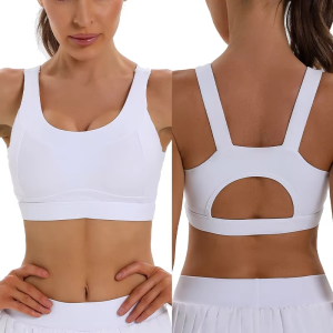 Spring Summer New Style Breathable Fixed Double Shoulder Belt Crisscross Straps Medium Support U-NECK Sweat-Wicking Sports Bra