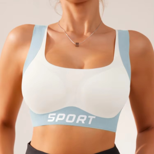 No Steel Ring Seamless Brassier Wide Shoulder Straps Design Sporty Bras Nylon & Spandex Fabric Wireless Yoga Bra for Women