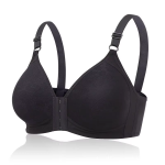 Women's Plus Size Wireless Bralette Push-Up Full Coverage Front Closure Bra Adjustable Straps Customizable Cup