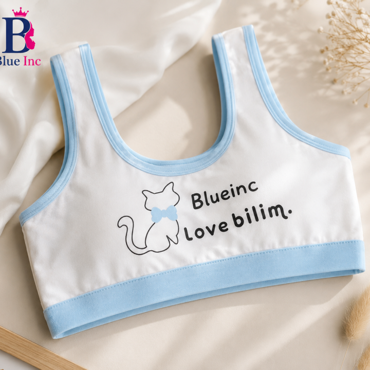 Blue Inc Kids Cotton Comfort Bra – Blue