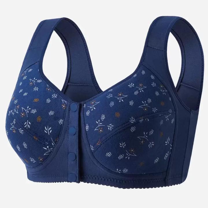 Four Button Front Closure Comfortable Cotton Bra