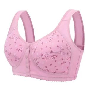 Four Button Front Closure Comfortable Cotton Bra