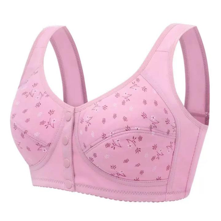 Four Button Front Closure Comfortable Cotton Bra