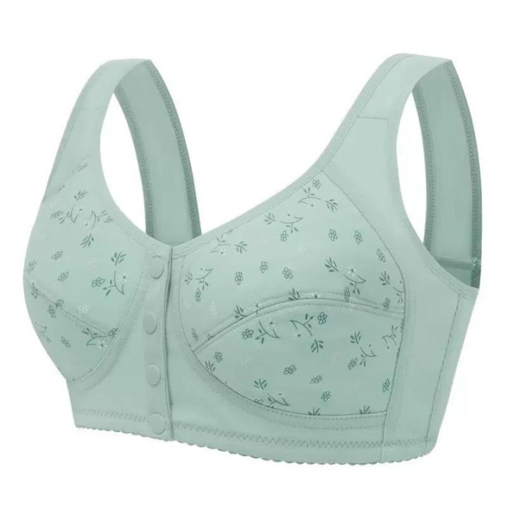 Four Button Front Closure Comfortable Cotton Bra