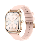 Luxury Magnetic Rubber Strap Smart Watch Women New Arrival 2025 Android Operating System Square IPS Display Waterproof IP67