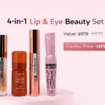 Kiss Beauty Lip Gloss + Moisture Lip Oil + Volume Mascara + Lip Stick Combo